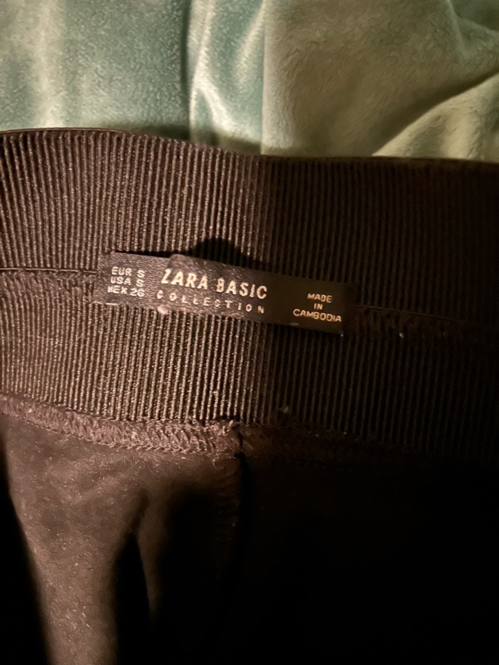 Zara Black Stretch Pants- Ribbed Waistband